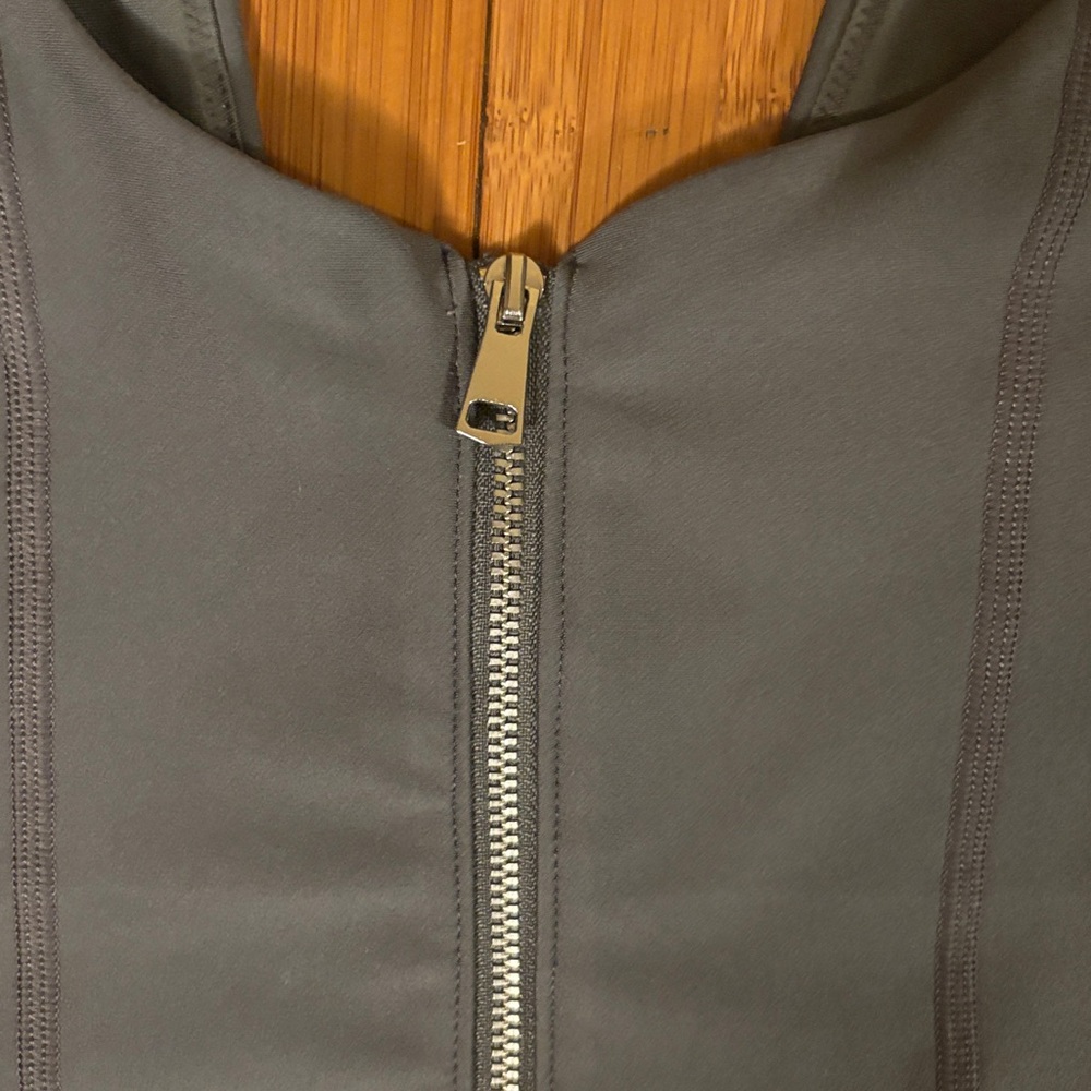 YPB Abercrombie & Fitch Charcoal Zip-Up Crop Top XS - Picture 2 of 7